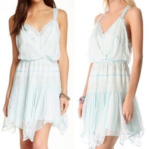 Free People Mint Shimmer Tea Beaded Dress